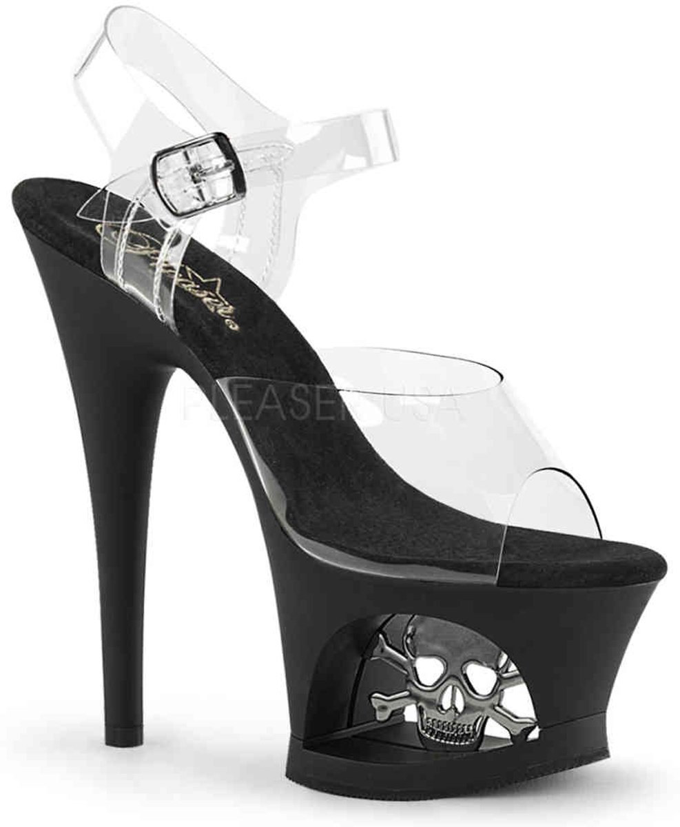 EU 35 = US 5 | MOON-708SK | 7 Heel, 2 3/4 Cut-Out PF Ankle Strap Sandal